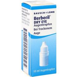 Eine Packung Augentropfen für trockene Augen von "Berberil Dry Eye".