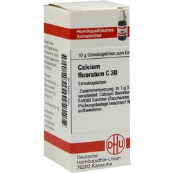 Verpackung eines homöopathischen Mittels namens Calcium fluoratum C 30.