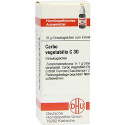Eine Packung homöopathisches Mittel namens "Carbo vegetabilis C 30".