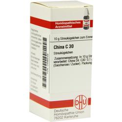 Eine Packung mit homöopathischen Streukügelchen, China C 30.