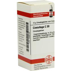 Packung eines homöopathischen Mittels namens Cimicifuga C 30.