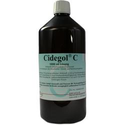 Braune Flasche mit blauem Etikett von Cidegol C, einer 1000 ml Lösung.
