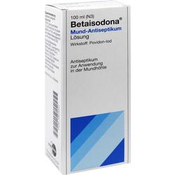 Eine Packung Mund-Antiseptikum für die Anwendung in der Mundhöhle.