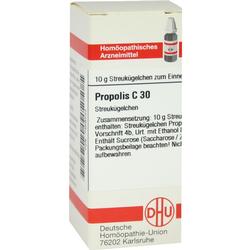Eine Packung homöopathische Arzneimittel mit der Aufschrift "Propolis C 30".